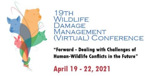 19th Wildlife Damage Management (Virtual) Conference. Forward - Dealing with Challenges of Human-Wildlife Conflicts in the Future. April 19 - 22, 2021.